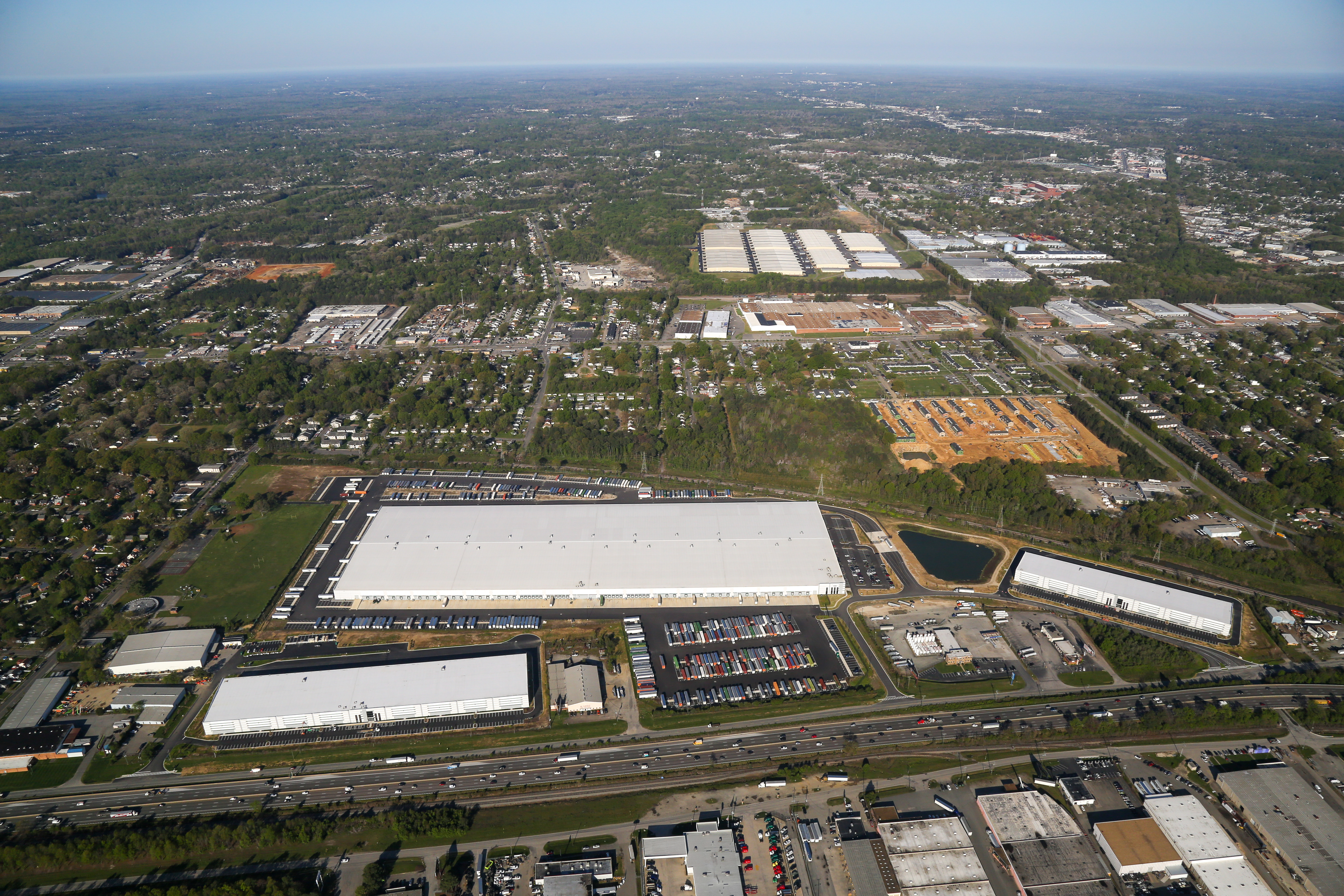 Aerial image of a development site.